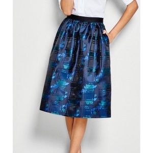 J. Crew Satin Plaid Floral Skirt Size 8